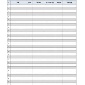 sign in & out sheet template