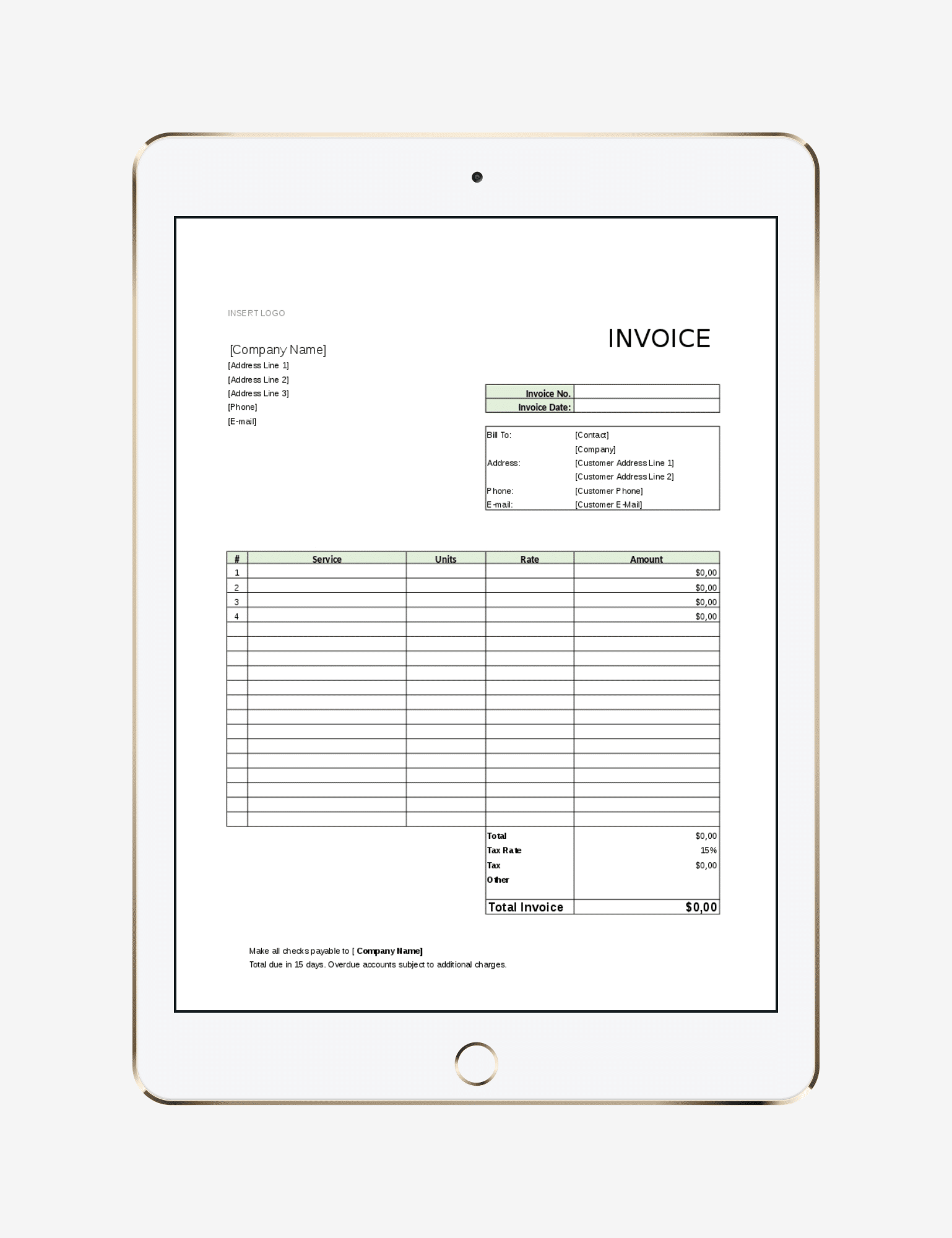 Invoice template - Project Manager Store Regarding Ipad Invoice Template