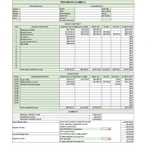 Contractor Invoice template, Project management