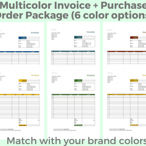 color Invoice template, project manager
